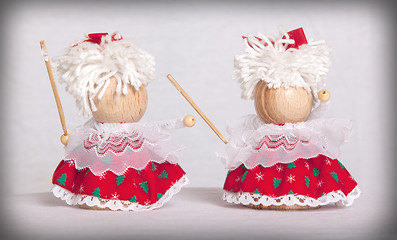 Image showing Small children christmas winter puppet figure