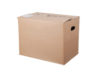 Image showing Closed cardboard box, isolated