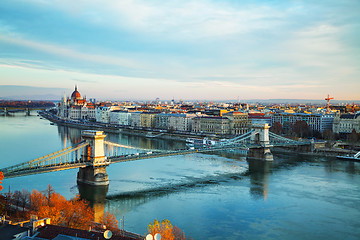 Image showing Overview of Budapest at sunrise