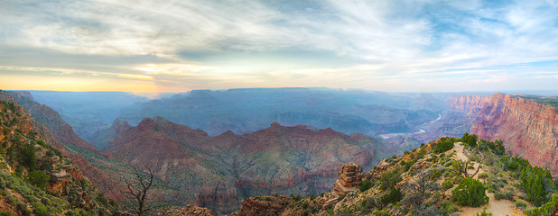 Image showing Scenic panoramic overview of the Grand Canyon