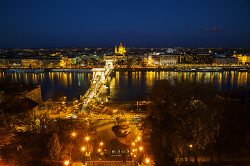 Image showing Overview of Budapest with St Stephen (St Istvan) Basilica