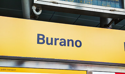 Image showing Burano sign at the vaporetto stop