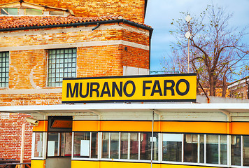 Image showing Murano Faro sign at the vaporetto stop