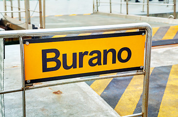 Image showing Burano sign at the vaporetto stop