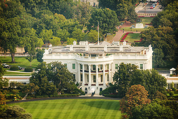 Image showing The White Hiuse aerial view in Washington, DC