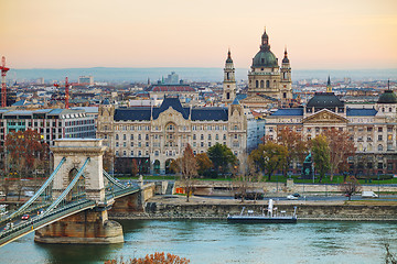 Image showing Overview of Budapest with St Stephen (St Istvan) Basilica