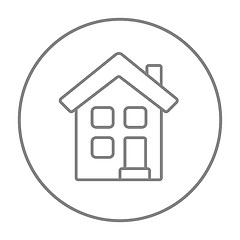 Image showing Two storey detached house line icon.