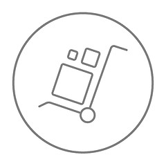 Image showing Shopping handling trolley line icon.