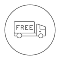 Image showing Free delivery truck line icon.