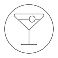 Image showing Cocktail glass line icon.