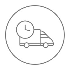 Image showing Delivery truck line icon.