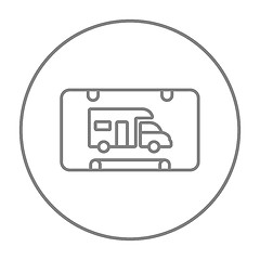 Image showing RV camping sign line icon.