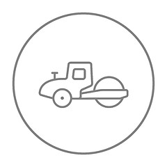 Image showing Road roller line icon.