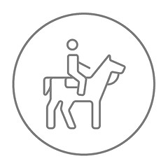 Image showing Horse riding line icon.