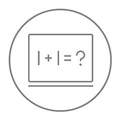 Image showing Maths example written on blackboard line icon.