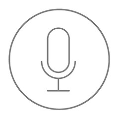 Image showing Retro microphone line icon.