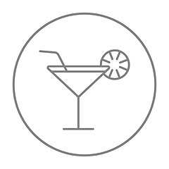 Image showing Cocktail glass line icon.