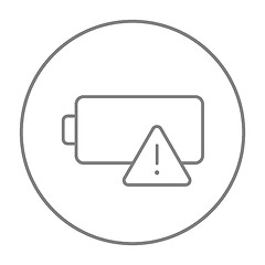 Image showing Empty battery line icon.