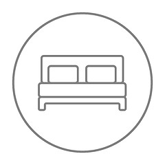 Image showing Double bed line icon.