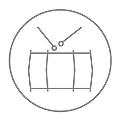 Image showing Drum with sticks line icon.