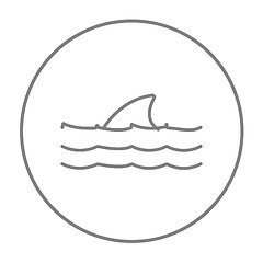 Image showing Dorsal shark fin above water line icon.