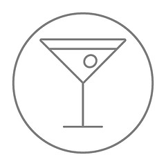 Image showing Cocktail glass line icon.