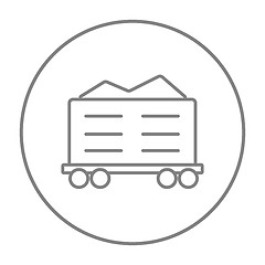 Image showing Cargo wagon line icon.