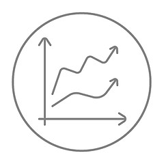 Image showing Growth graph line icon.