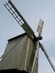 Image showing old windmil on blue background