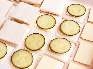 Image showing Retro looking Cucumber sandwich