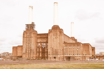 Image showing London Battersea powerstation vintage