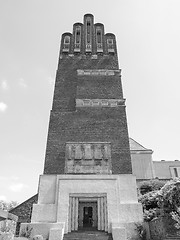 Image showing Black and white Wedding Tower in Darmstadt