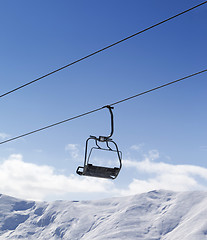 Image showing Chair lift against blue sky