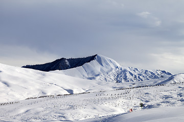 Image showing Ski resort in gray day