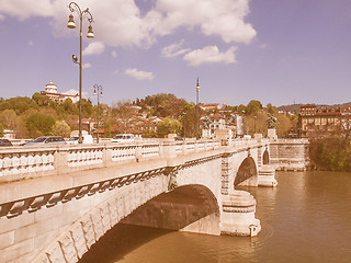 Image showing River Po Turin vintage