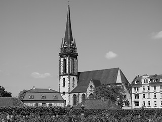 Image showing Black and white St Elizabeth church in Darmstadt