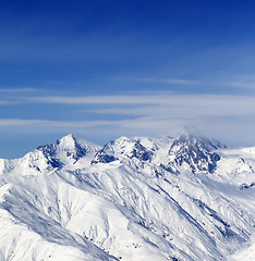 Image showing Sunny slopes of winter mountains