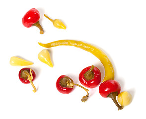 Image showing Mix of hot turkish marinated peppers