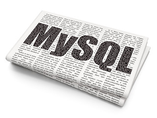 Image showing Database concept: MySQL on Newspaper background