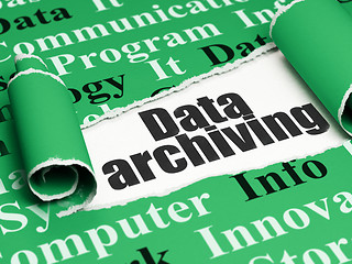 Image showing Data concept: black text Data Archiving under the piece of  torn paper