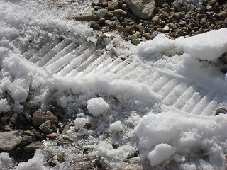 Image showing Last footprint in the snow