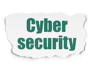 Image showing Protection concept: Cyber Security on Torn Paper background