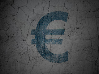 Image showing Currency concept: Euro on grunge wall background