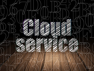 Image showing Cloud technology concept: Cloud Service in grunge dark room