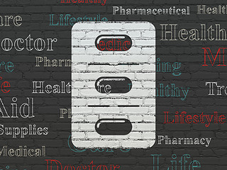 Image showing Medicine concept: Pills Blister on wall background