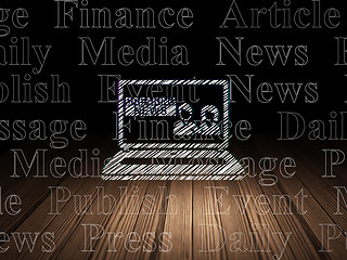 Image showing News concept: Breaking News On Laptop in grunge dark room