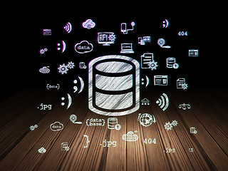 Image showing Database concept: Database in grunge dark room