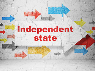 Image showing Politics concept: arrow with Independent State on grunge wall background