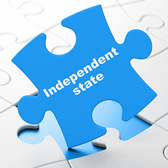 Image showing Politics concept: Independent State on puzzle background