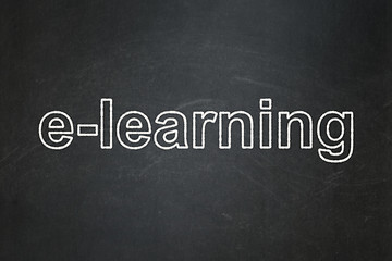 Image showing Education concept: E-learning on chalkboard background